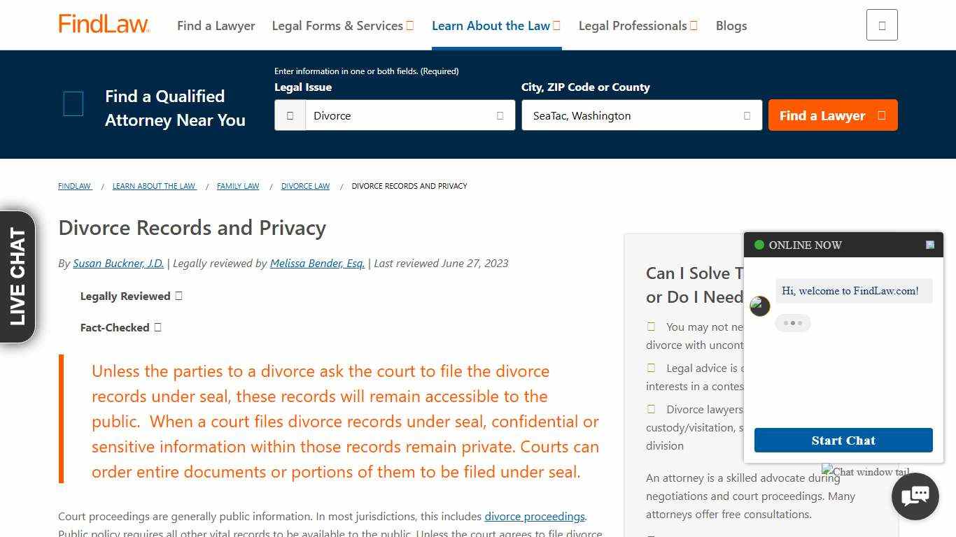 Divorce Records and Privacy - FindLaw